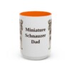 15oz Miniature Schnauzer Dog Dad Mug, Orange, front view