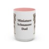 15oz Miniature Schnauzer Dog Dad Mug, Pink, front view