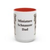 15oz Miniature Schnauzer Dog Dad Mug, Red, front view