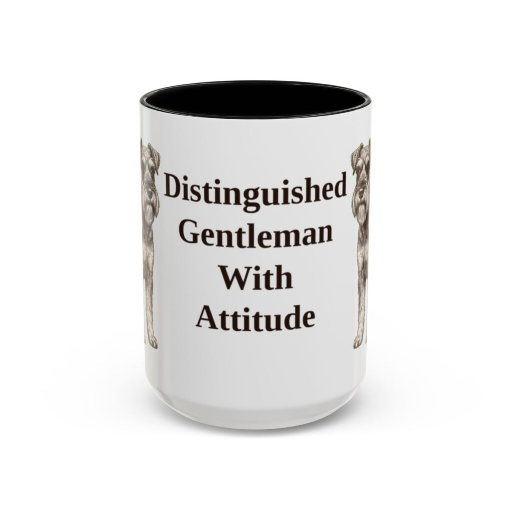 15oz Funny Miniature Schnauzer Mug, Black, front view