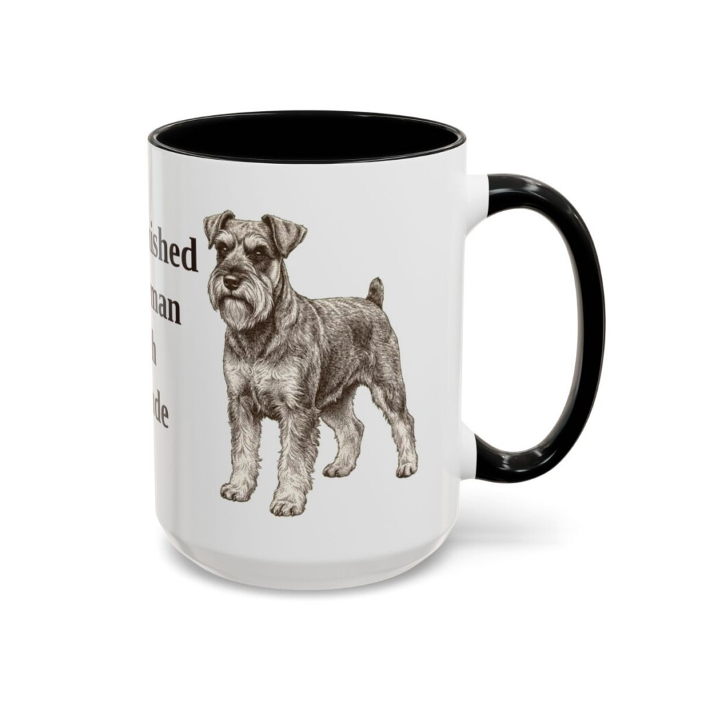 15oz Funny Miniature Schnauzer Mug, Black, right side view