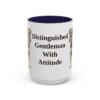 15oz Funny Miniature Schnauzer Mug, Navy, front view