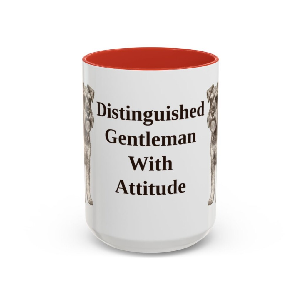 15oz Funny Miniature Schnauzer Mug, Red, front view