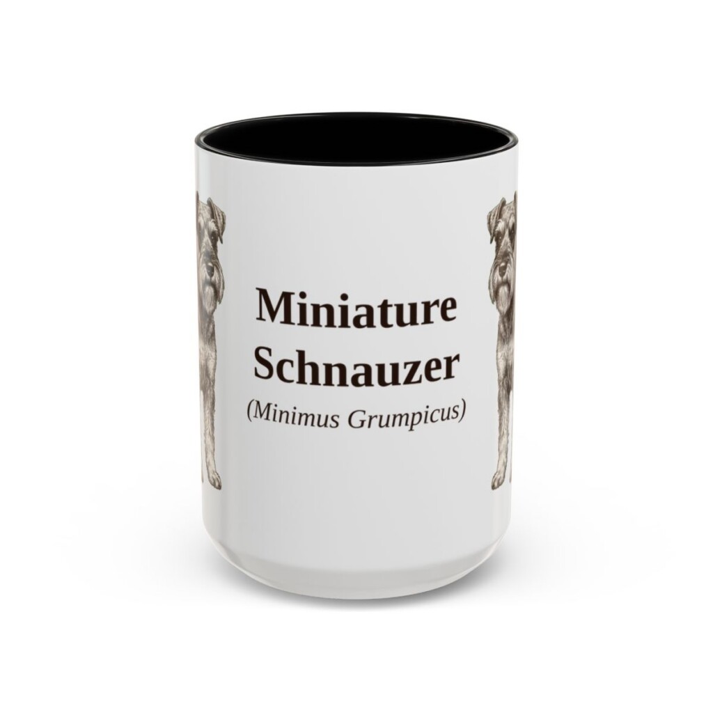 15oz-miniature-schnauzer-mug-latin-black-front 15oz Miniature Schnauzer Latin Mug, Black, front view