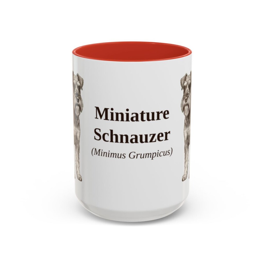 15oz-miniature-schnauzer-mug-latin-red 15oz Miniature Schnauzer Latin Mug, Red, front view