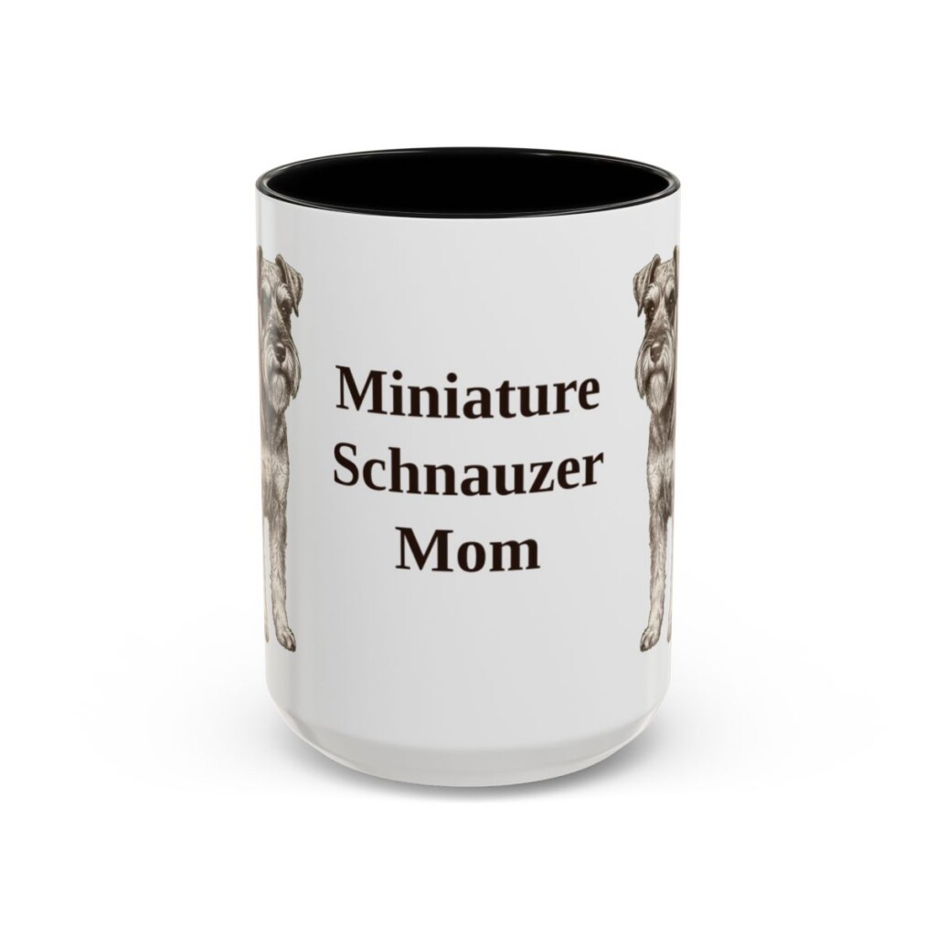 15oz-miniature-schnauzer-mug-mom-black-front 15oz Miniature Schnauzer Dog Mom Mug, Black, front view