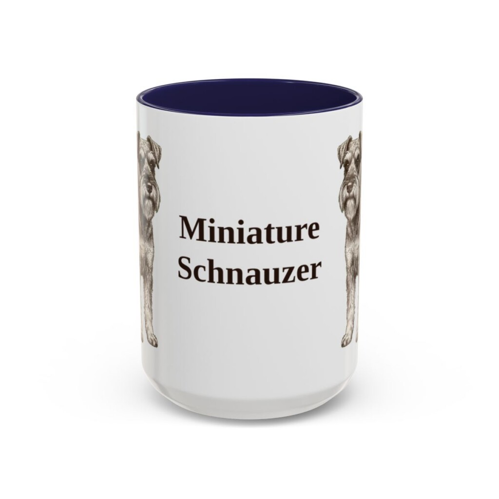 15oz-miniature-schnauzer-mug-navy 15oz Miniature Schnauzer Mug, Navy, front view