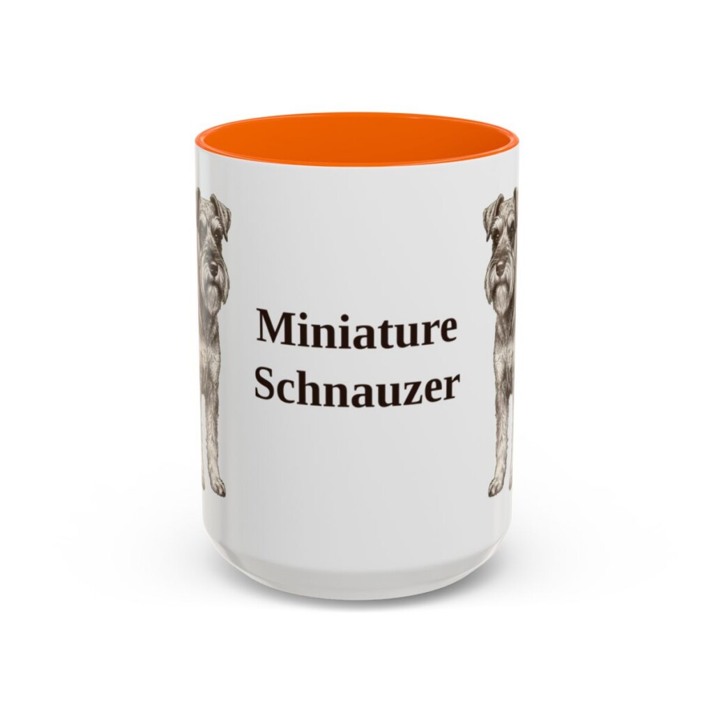 15oz-miniature-schnauzer-mug-orange 15oz Miniature Schnauzer Mug, Orange, front view