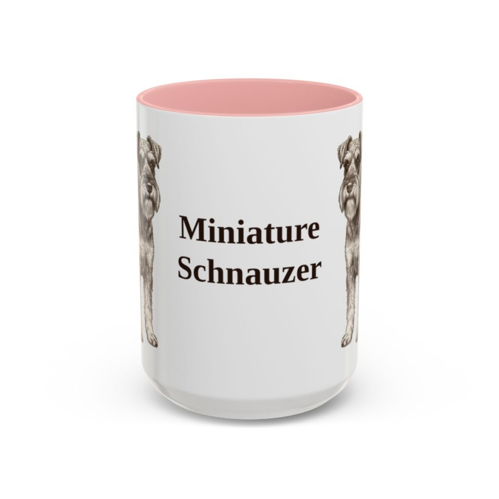 15oz-miniature-schnauzer-mug-pink 15oz Miniature Schnauzer Mug, Pink, front view