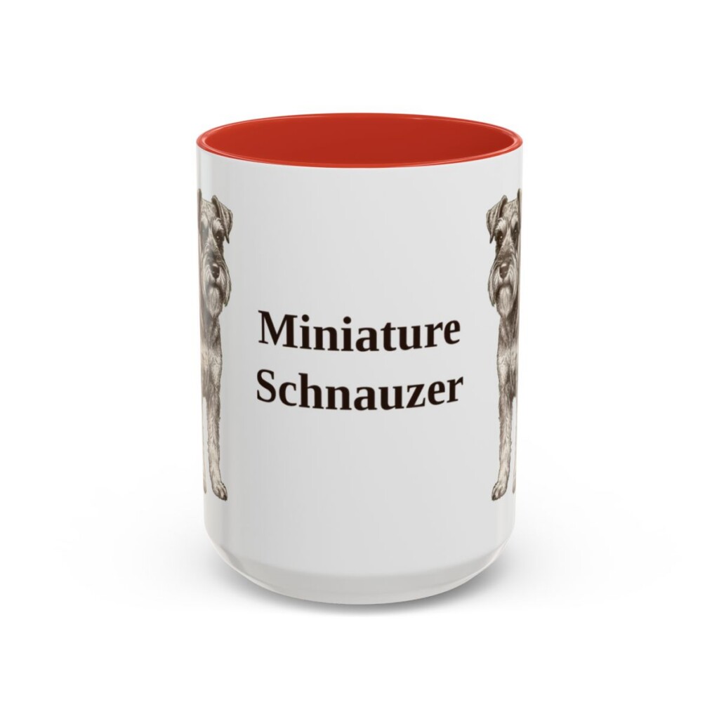 15oz-miniature-schnauzer-mug-red 15oz Miniature Schnauzer Mug, Red, front view