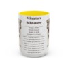 15oz Miniature Schnauzer Mug, Yellow, front view