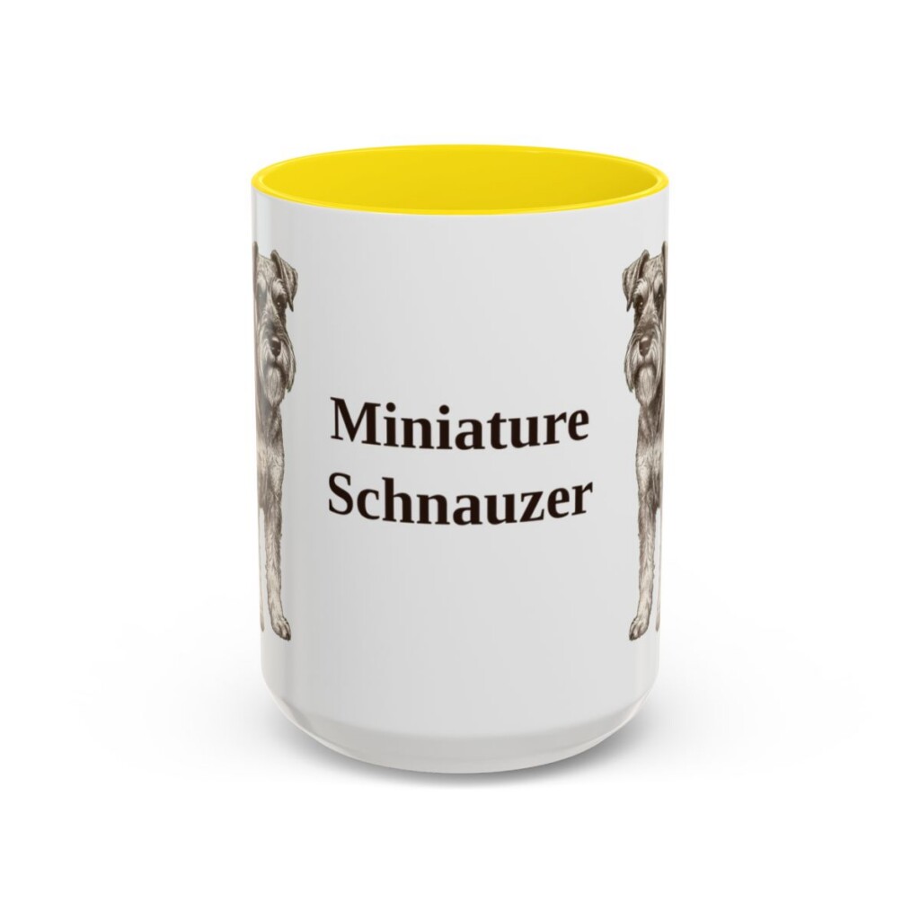 15oz-miniature-schnauzer-mug-yellow 15oz Miniature Schnauzer Mug, Yellow, front view
