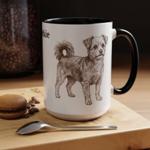 15oz Morkie Mug, Black, lifestyle photo
