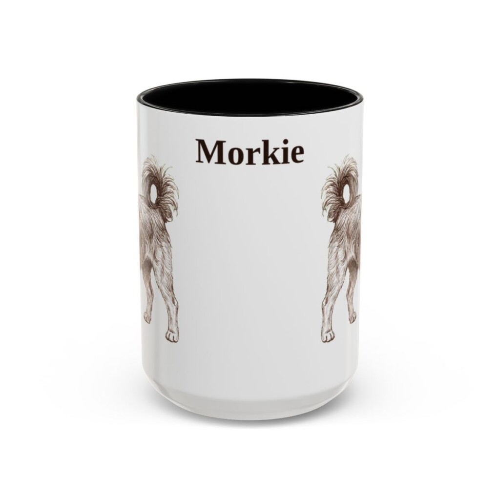 15oz Morkie Mug, Black, front view