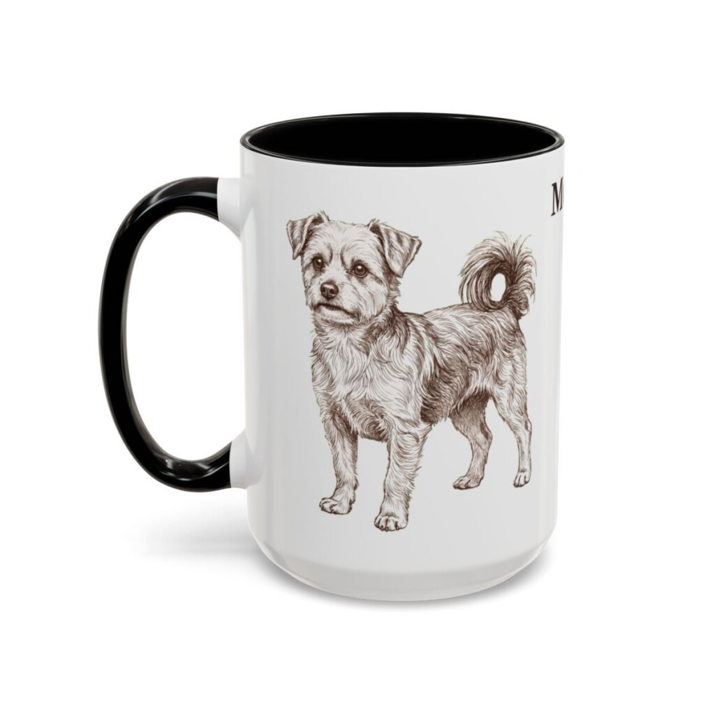 15oz Morkie Mug, Black, left side view