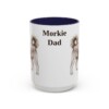 15oz Morkie Dog Dad Mug, Navy, front view