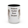 15oz Funny Morkie Mug, Black, front view
