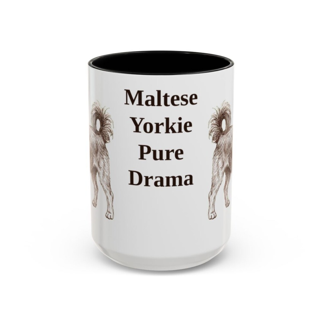 15oz Funny Morkie Mug, Black, front view