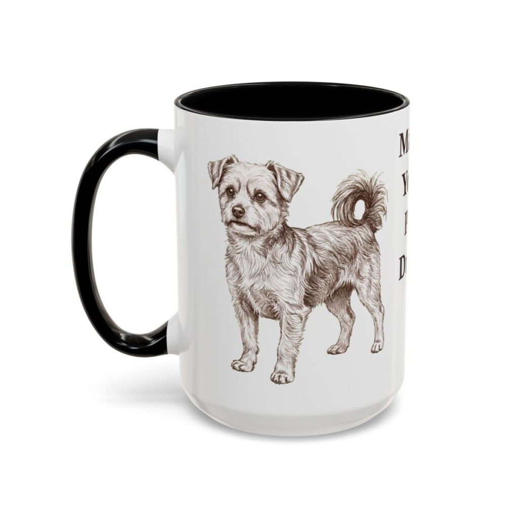 15oz Funny Morkie Mug, Black, left side view
