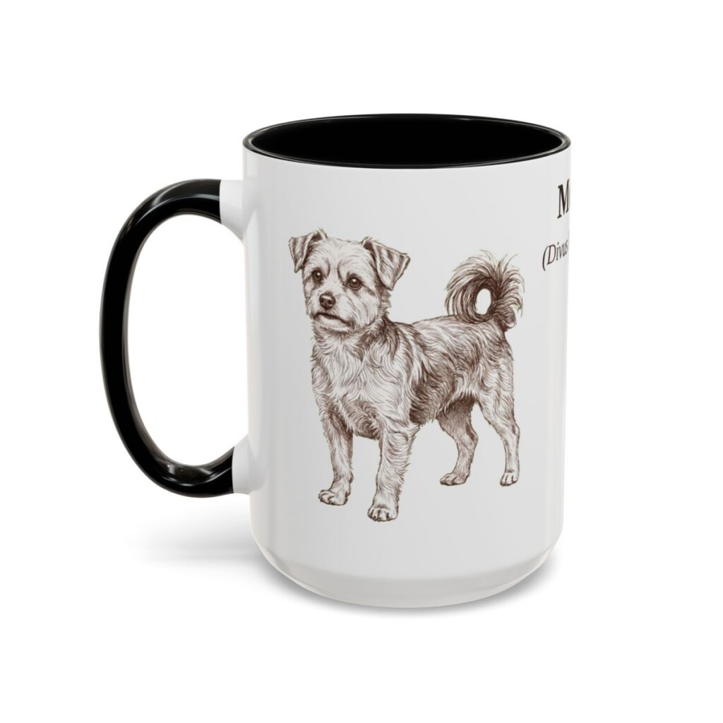 15oz Morkie Latin Mug, Black, left side view