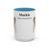 15oz Morkie Latin Mug, Light Blue, front view