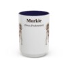 15oz Morkie Latin Mug, Navy, front view