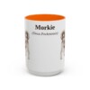 15oz Morkie Latin Mug, Orange, front view