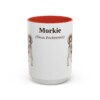 15oz Morkie Latin Mug, Red, front view