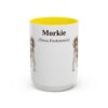 15oz Morkie Latin Mug, Yellow, front view
