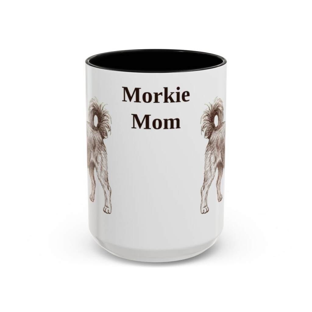 15oz-morkie-mug-mom-black-front 15oz Morkie Dog Mom Mug, Black, front view