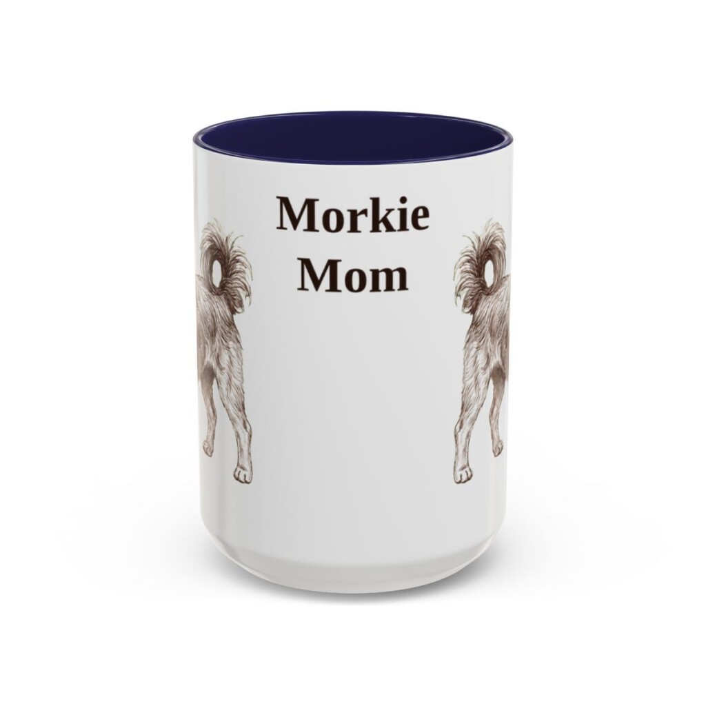 15oz-morkie-mug-mom-navy 15oz Morkie Dog Mom Mug, Navy, front view
