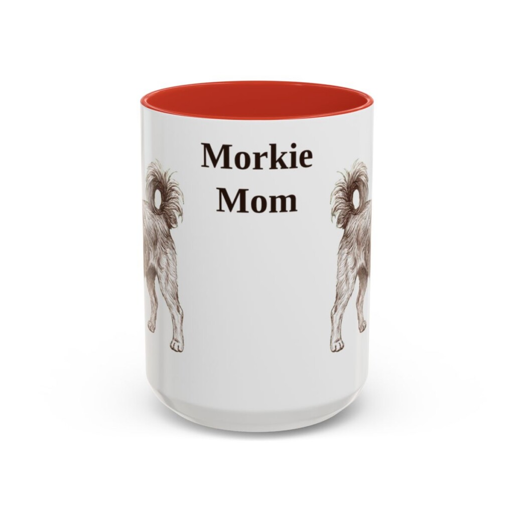 15oz-morkie-mug-mom-red 15oz Morkie Dog Mom Mug, Red, front view