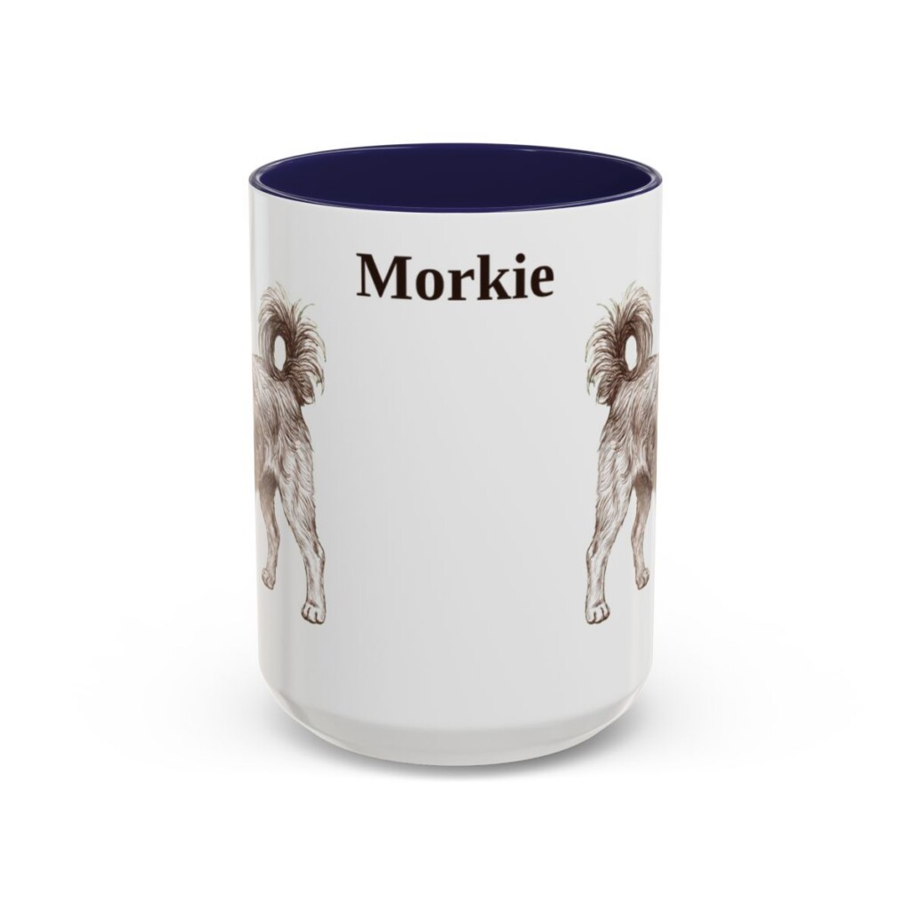 15oz Morkie Mug, Navy, front view