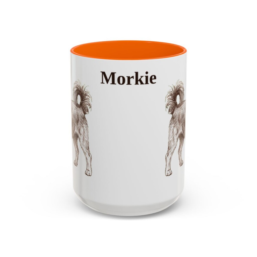 15oz Morkie Mug, Orange, front view