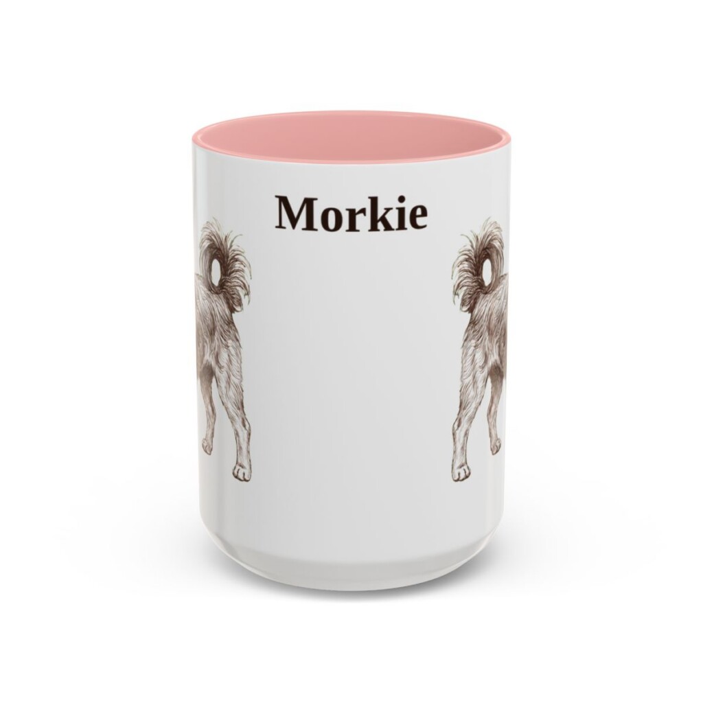 15oz Morkie Mug, Pink, front view