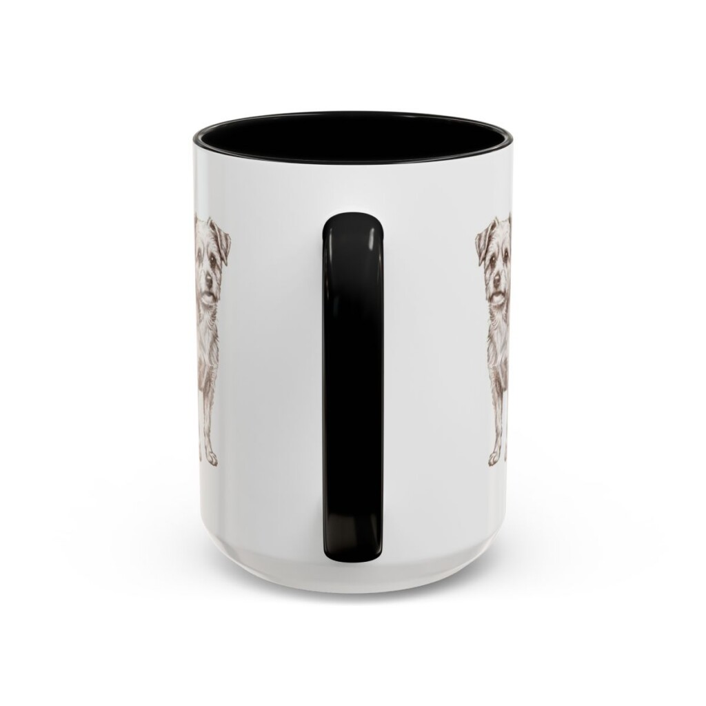 15oz Morkie Mug, Black, back view