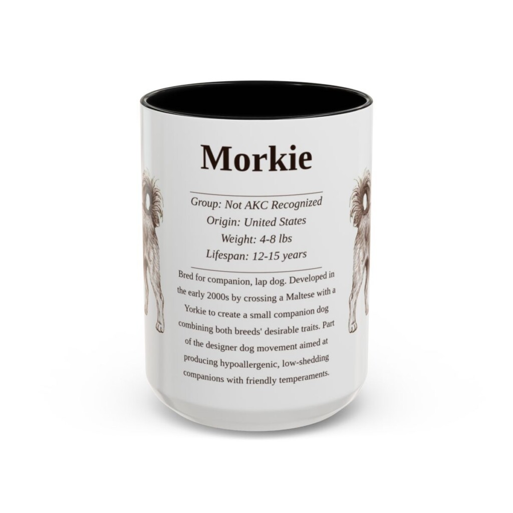 15oz Morkie Mug, Black, front view