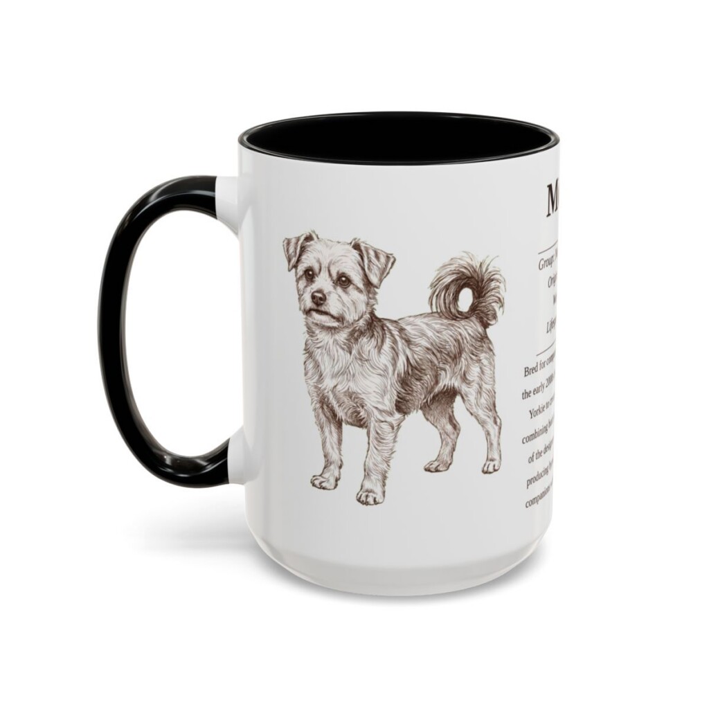 15oz Morkie Mug, Black, left side view