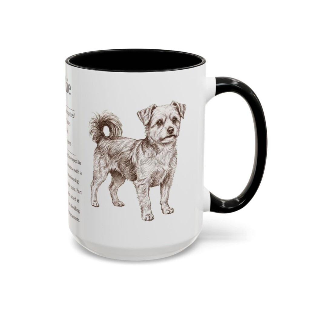 15oz Morkie Mug, Black, right side view