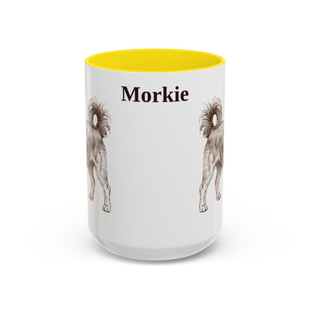 15oz Morkie Mug, Yellow, front view
