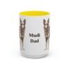 15oz Mudi Dog Dad Mug, Yellow, front view