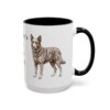 15oz Funny Mudi Mug, Black, right side view