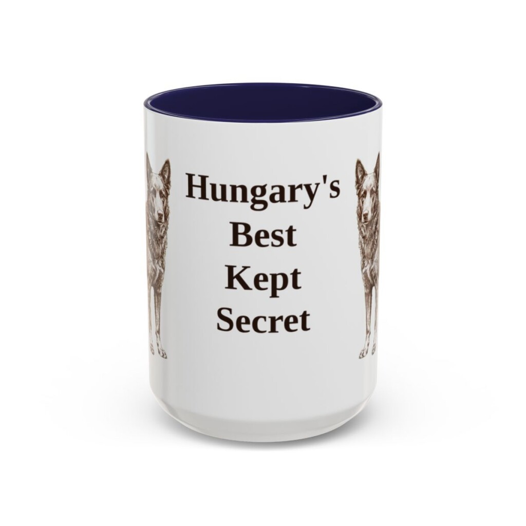 15oz Funny Mudi Mug, Navy, front view