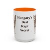 15oz Funny Mudi Mug, Orange, front view