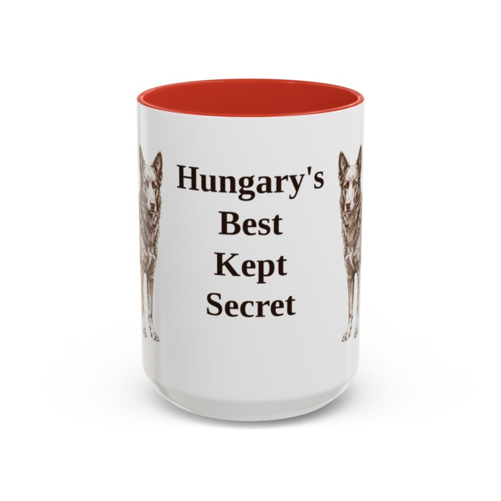 15oz Funny Mudi Mug, Red, front view