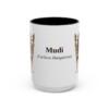 15oz Mudi Latin Mug, Black, front view