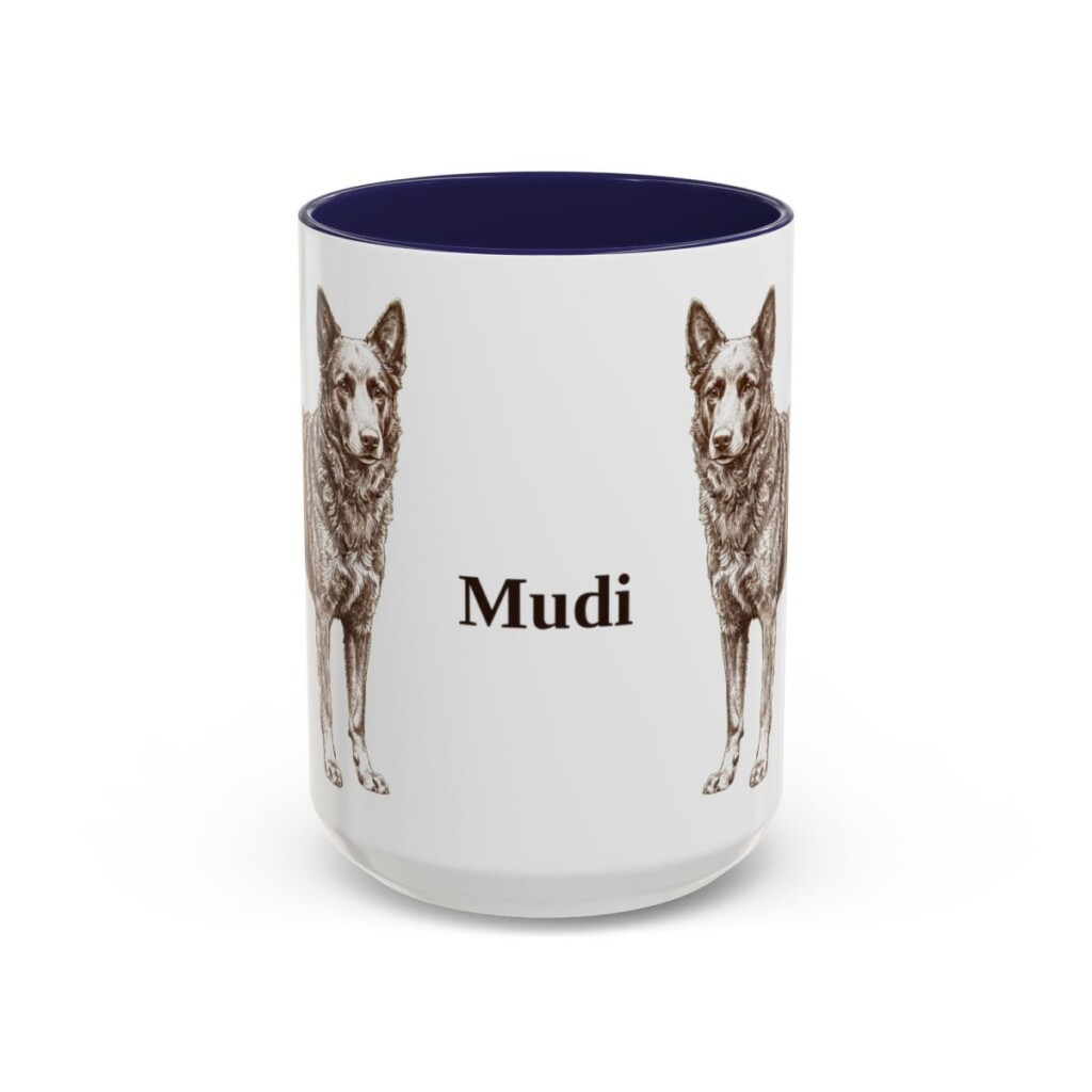 15oz Mudi Mug, Navy, front view
