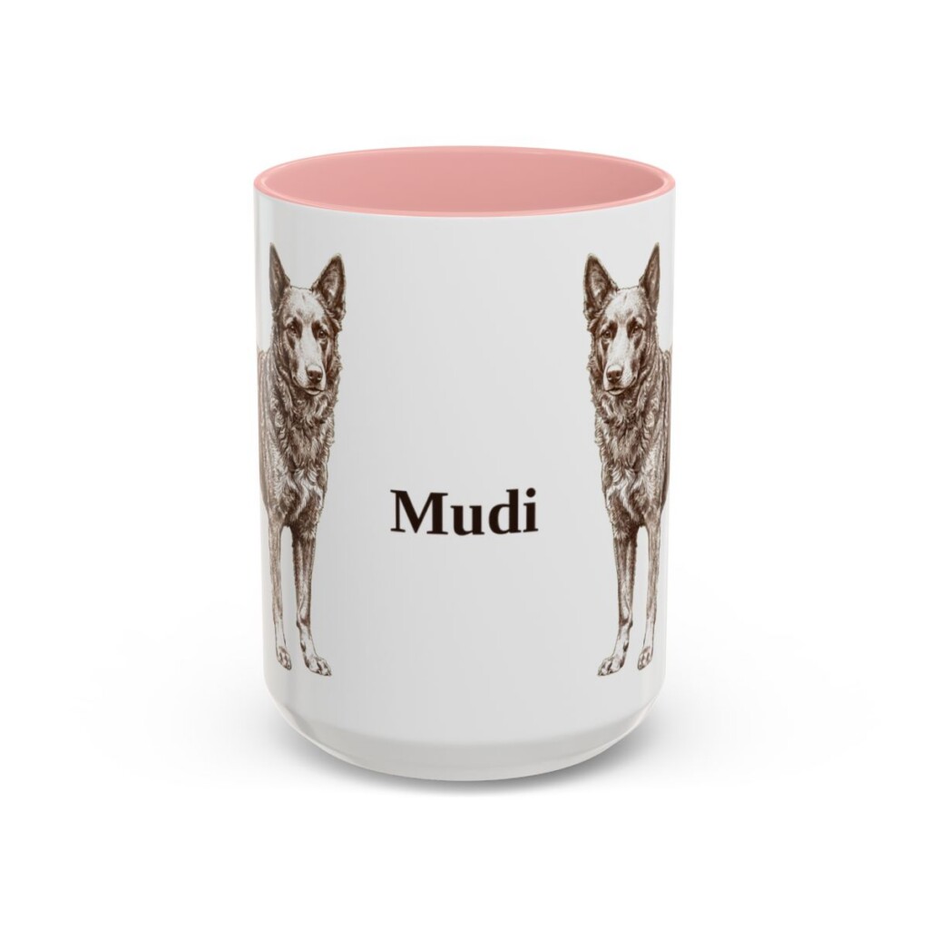 15oz Mudi Mug, Pink, front view