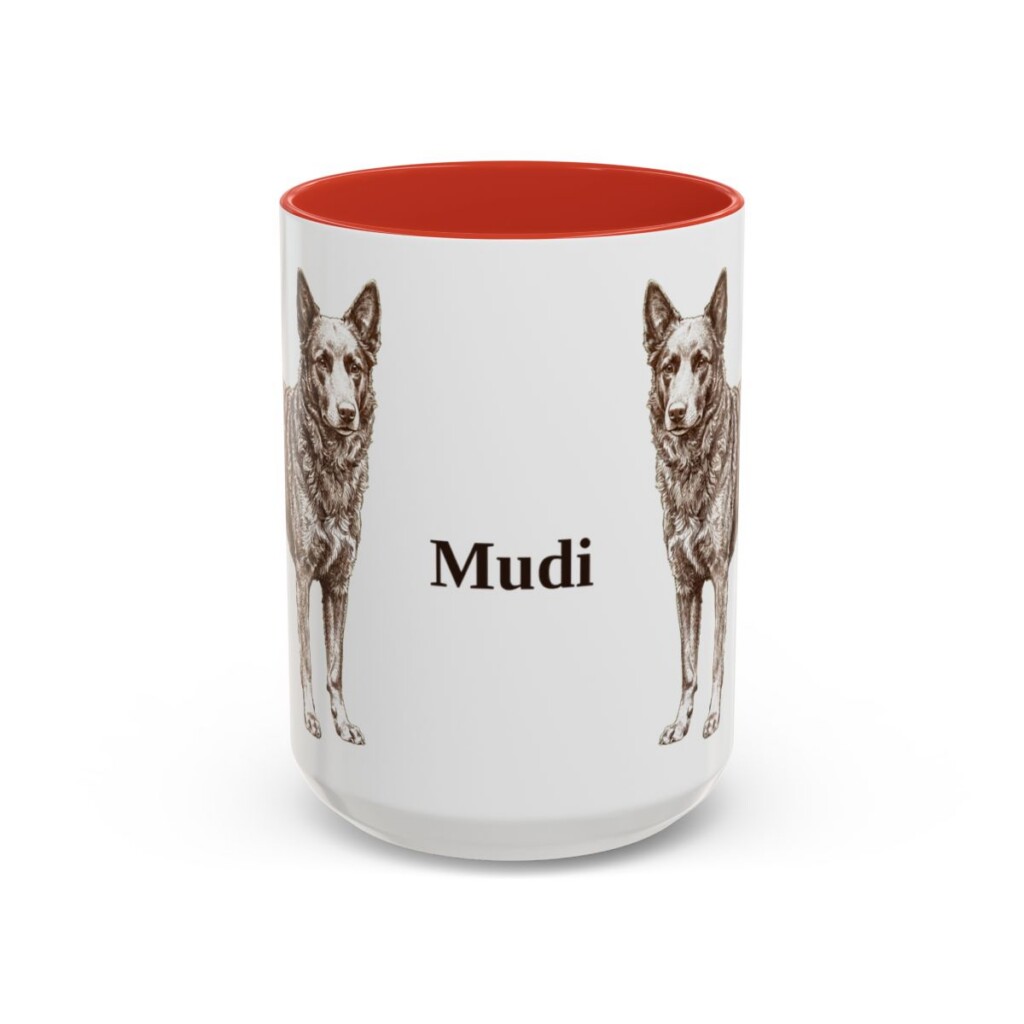 15oz Mudi Mug, Red, front view