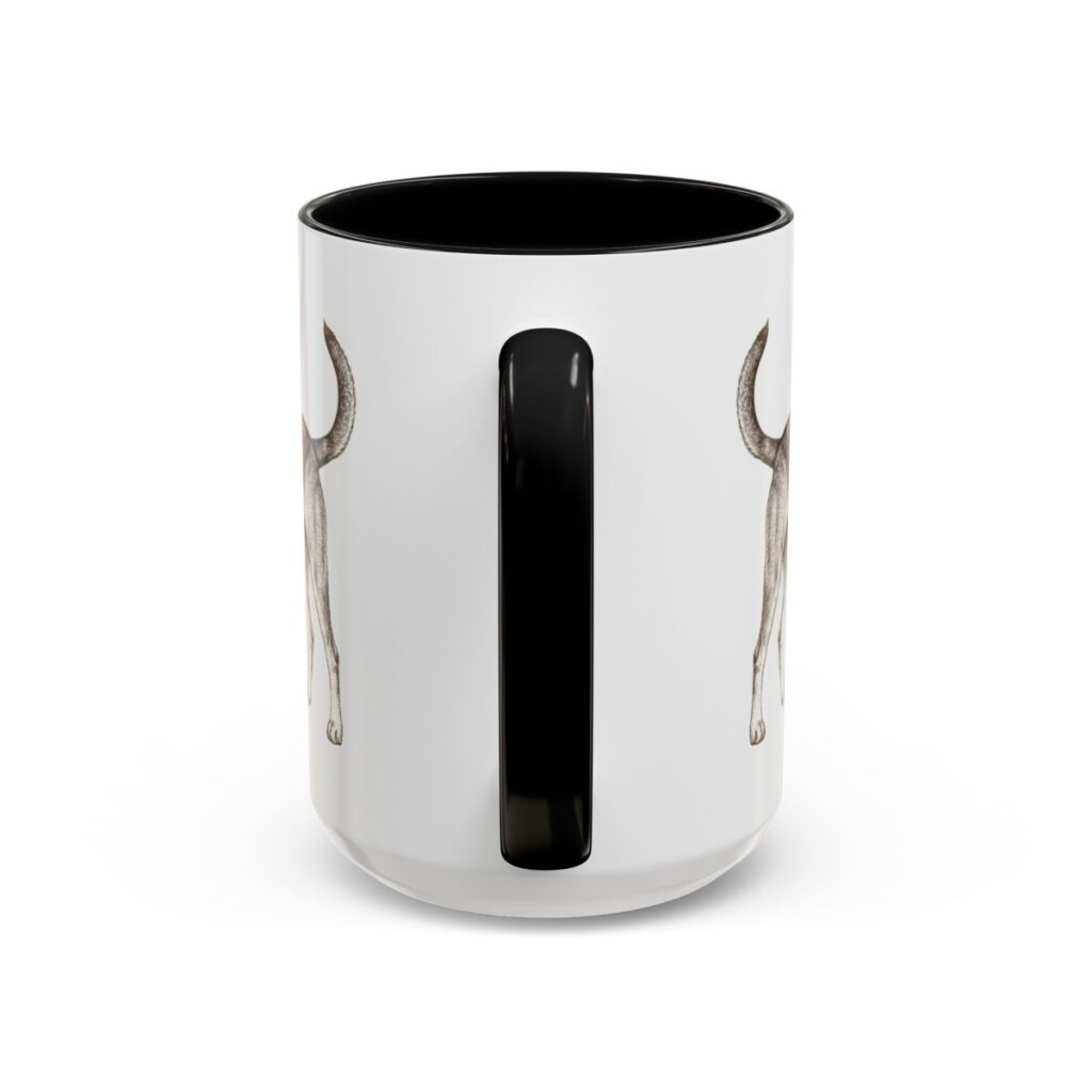 15oz Mutt Dog Dad Mug, Black, back view